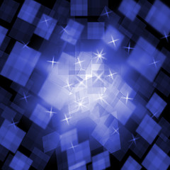 Image showing Blue Cubes Background Shows Geometrical Pattern Or Trendy Fashio