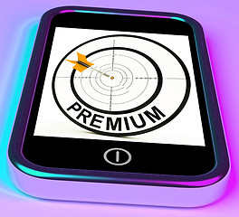 Image showing Premium Smartphone Means Excellent Goods Or Services On Internet