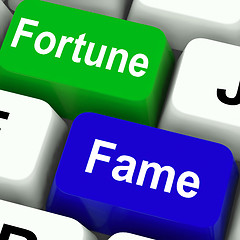 Image showing Fortune Fame Keys Show Wealth Or Publicity