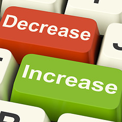 Image showing Decrease Increase Keys Shows Decreasing Or Increasing