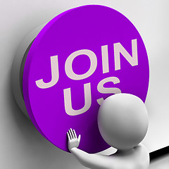 Image showing Join Us Button Means Register Volunteer Or Sign Up