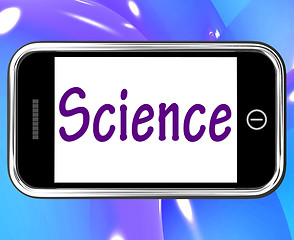 Image showing Science Smartphone Shows Internet Learning About Sciences