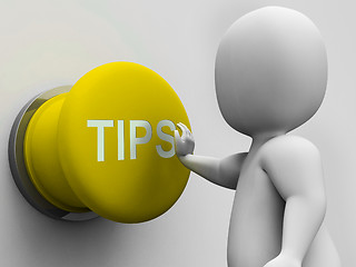 Image showing Tips Button Shows Hints Guidance And Advice