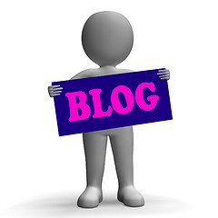 Image showing Blog Sign Character Shows Blogging And Social Media