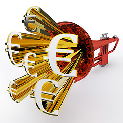 Image showing Euro Sign Shows European Bank Currency Or Wealth