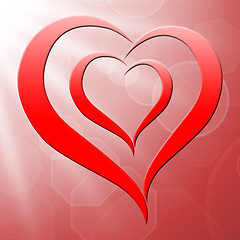 Image showing Heart On Background Shows Valentines Love And Romance