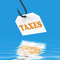Image showing Taxes On Hook Displays Taxation Or Legal Fees