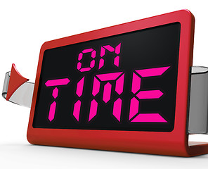 Image showing On Time Clock Shows Punctual And Reliable