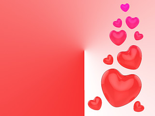 Image showing Hearts On Background Show Affection And Attraction