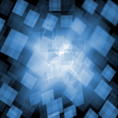 Image showing Blue Cubes Background Shows Blue Bricks Or Geometrical Design