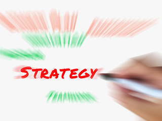 Image showing Strategy on Whiteboard Displays Planning Goals Objectives and St