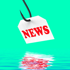 Image showing News On Hook Displays Journalism Or Breaking News