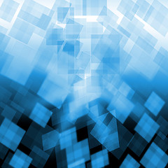 Image showing Light Blue Cubes Background Shows Pixeled Wallpaper Or Concept