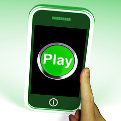 Image showing Play Smartphone Shows Internet Recreation And Entertainment