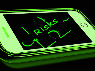 Image showing Risks Smartphone Shows Unpredictable And Risky Investment