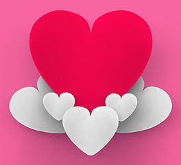 Image showing Heart On Heart Clouds Shows Romantic Heaven Or In Love Sensation