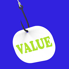 Image showing Value On Hook Shows Great Significance Or Importance