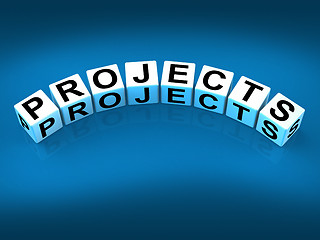 Image showing Projects Blocks Represent Ideas activities Tasks and Enterprises