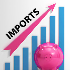 Image showing Imports Graph Shows International Trade And Importing Goods