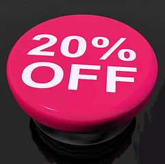 Image showing Twenty Percent Button Shows Sale Discount Or 20 Off