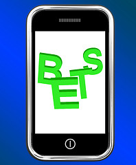 Image showing Bets On Phone Showing Online Or Internet Gambling