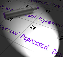 Image showing Depressed Calendar Displays Discouraged Despondent Or Mentally I