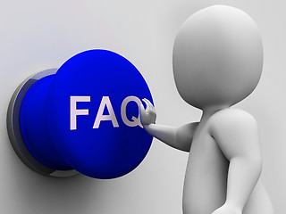 Image showing FAQ Button Shows Website Questions And Assistance