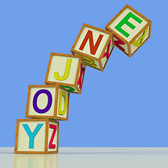 Image showing Enjoy Blocks Mean Recreation Play Or Fun