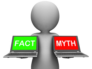 Image showing Fact Myth Laptops Show Facts Or Mythology