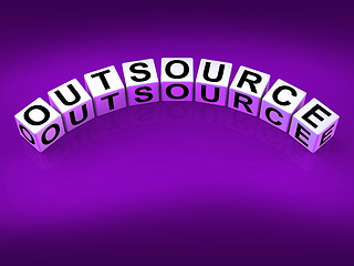 Image showing Outsource Blocks Show Outsourcing and Contracting Employment
