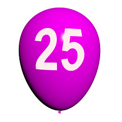 Image showing 25 Balloon Shows Twenty-fifth Happy Birthday Celebration