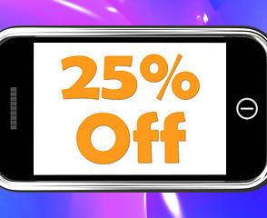 Image showing Twenty Five Percent Phone Shows Sale Discount Or 25 Off