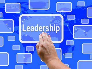 Image showing Leadership Touch Screen Shows Leader Vision Achievement