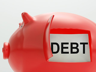 Image showing Debt Piggy Bank Means Arrears And Money Owed
