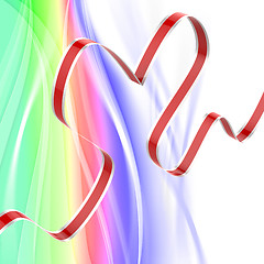 Image showing Ribbon Heart Means Passionate Relationship Or Loving Marriage