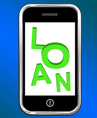 Image showing Loan On Phone Means Lending Or Providing Advance