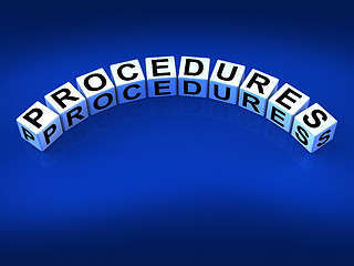 Image showing Procedures Blocks Represent Strategic Process and Steps