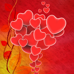 Image showing Bunch Of Hearts Means Sweet Hearts Or Beautiful Image