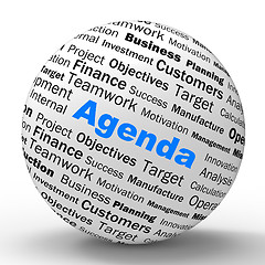 Image showing Agenda Sphere Definition Means Schedule Planner Or Reminder
