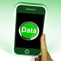 Image showing Data Smartphone Shows Documents Information And Cloud