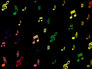 Image showing Musical Notes Background Shows Creative Composition Or Tone