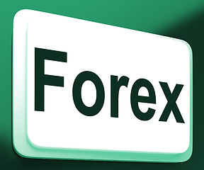 Image showing Forex Button Shows Foreign Exchange Or Currency