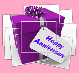 Image showing Happy Anniversary Gift Displays Celebrating Years Of Marriage