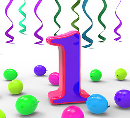 Image showing Number One Party Means First Year Party Or Celebration