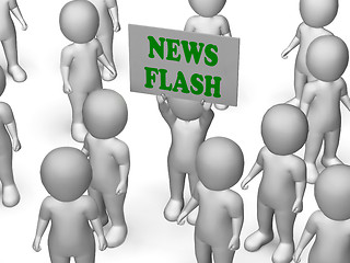 Image showing News Flash Board Character Shows Daily News And Journalism