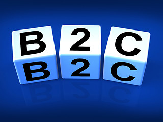 Image showing B2C Blocks Represent Business and Commerce or Consumer