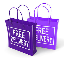 Image showing Free Delivery Sign on Bags Show No Charge To Deliver