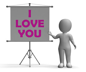 Image showing I Love You Board Means Romance And Dating