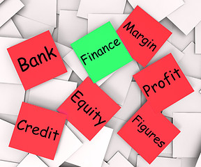 Image showing Finance Post-It Note Means Crediting Or Profit