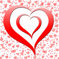 Image showing Heart On Background Shows Dating Engagement And Wedding